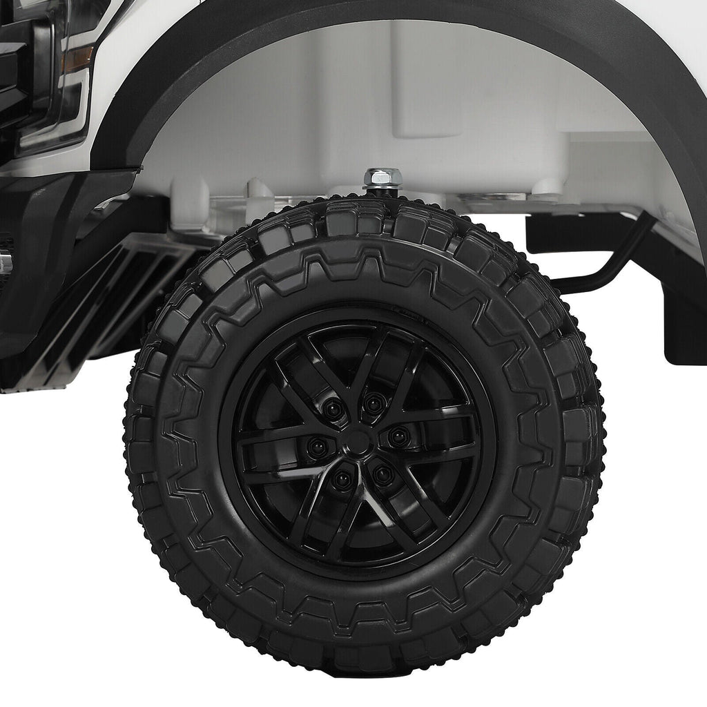 Electric 12V Kids Ride On Pickup Truck with MP3, LED Lights, and 6 Wheels in White and Pink