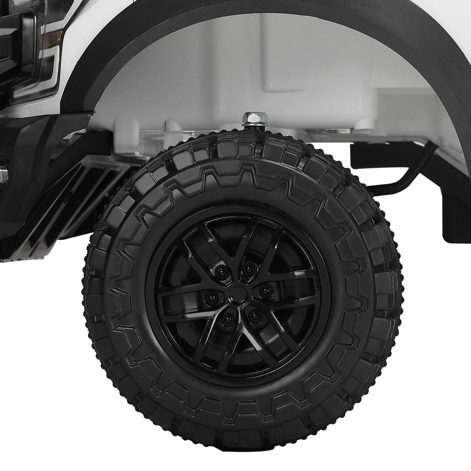 Electric 12V Kids Ride On Pickup Truck with MP3, LED Lights, and 6 Wheels in White and Pink