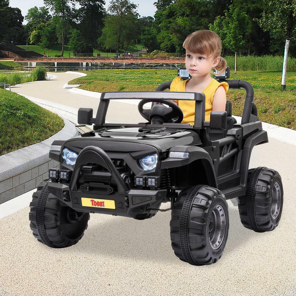 Electric 12V Off-Road Car with Remote Control - Black