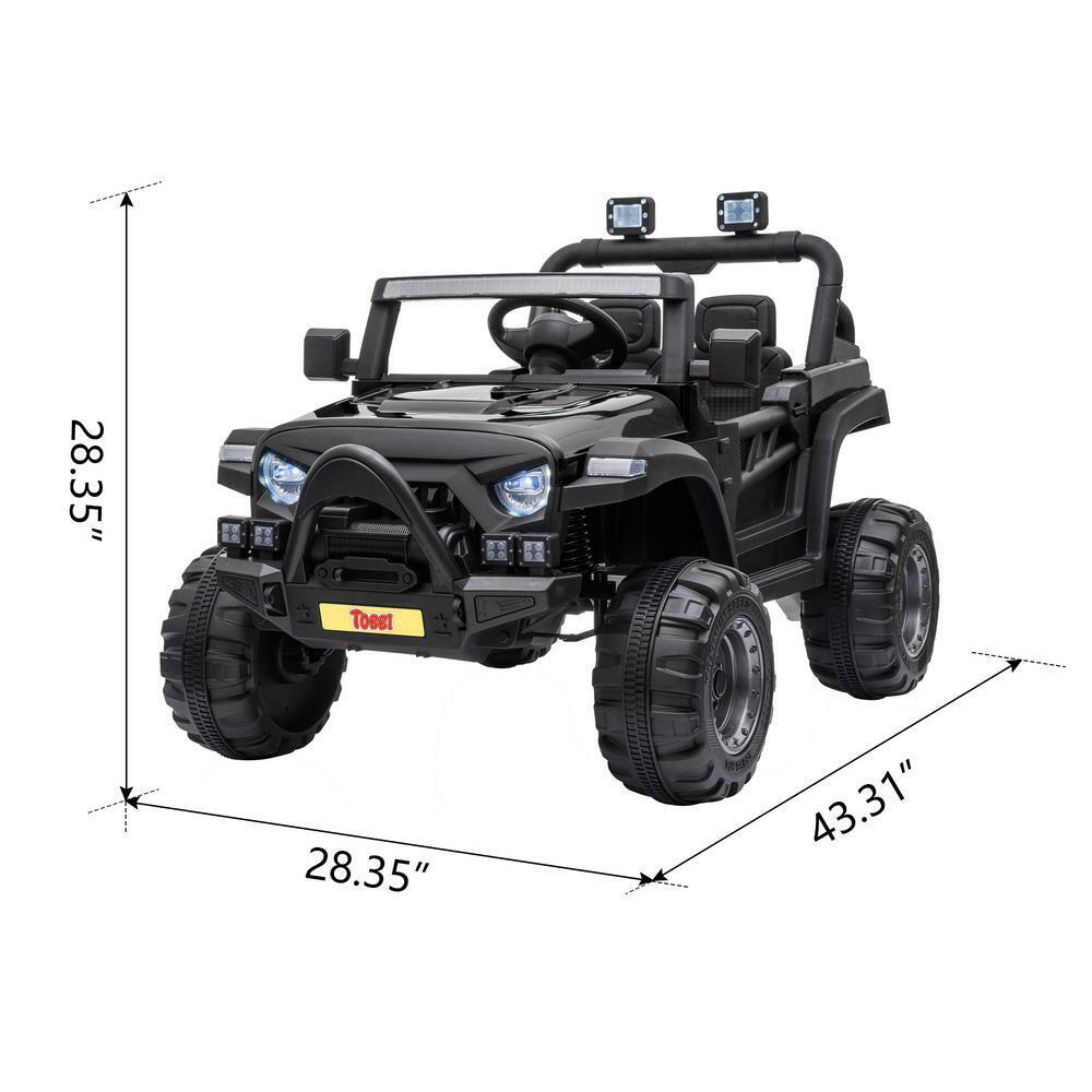 Electric 12V Off-Road Car with Remote Control - Black