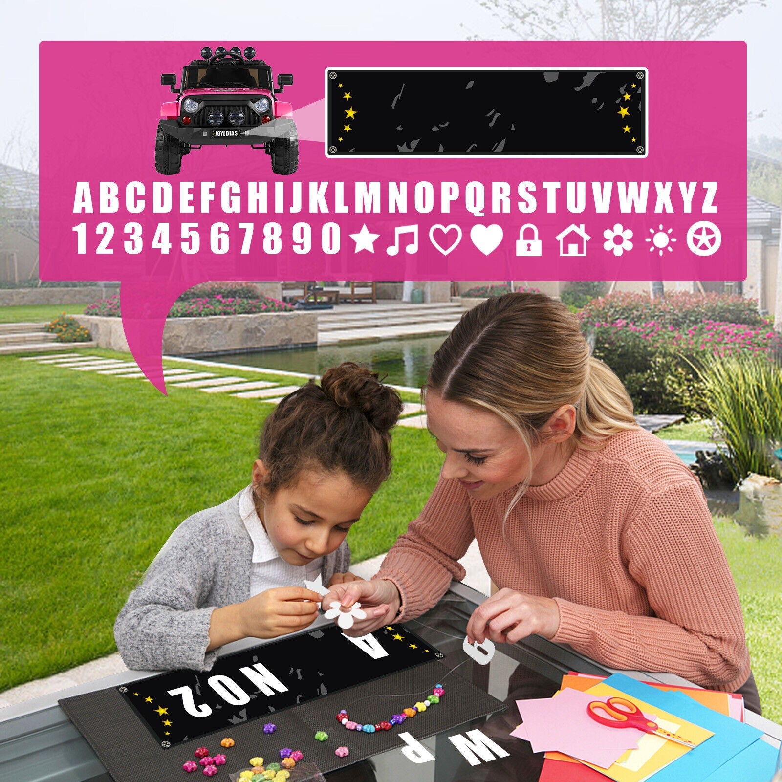 Electric 12V Pink Kids Ride On Jeep with USB, LED, Bluetooth, and RC Control