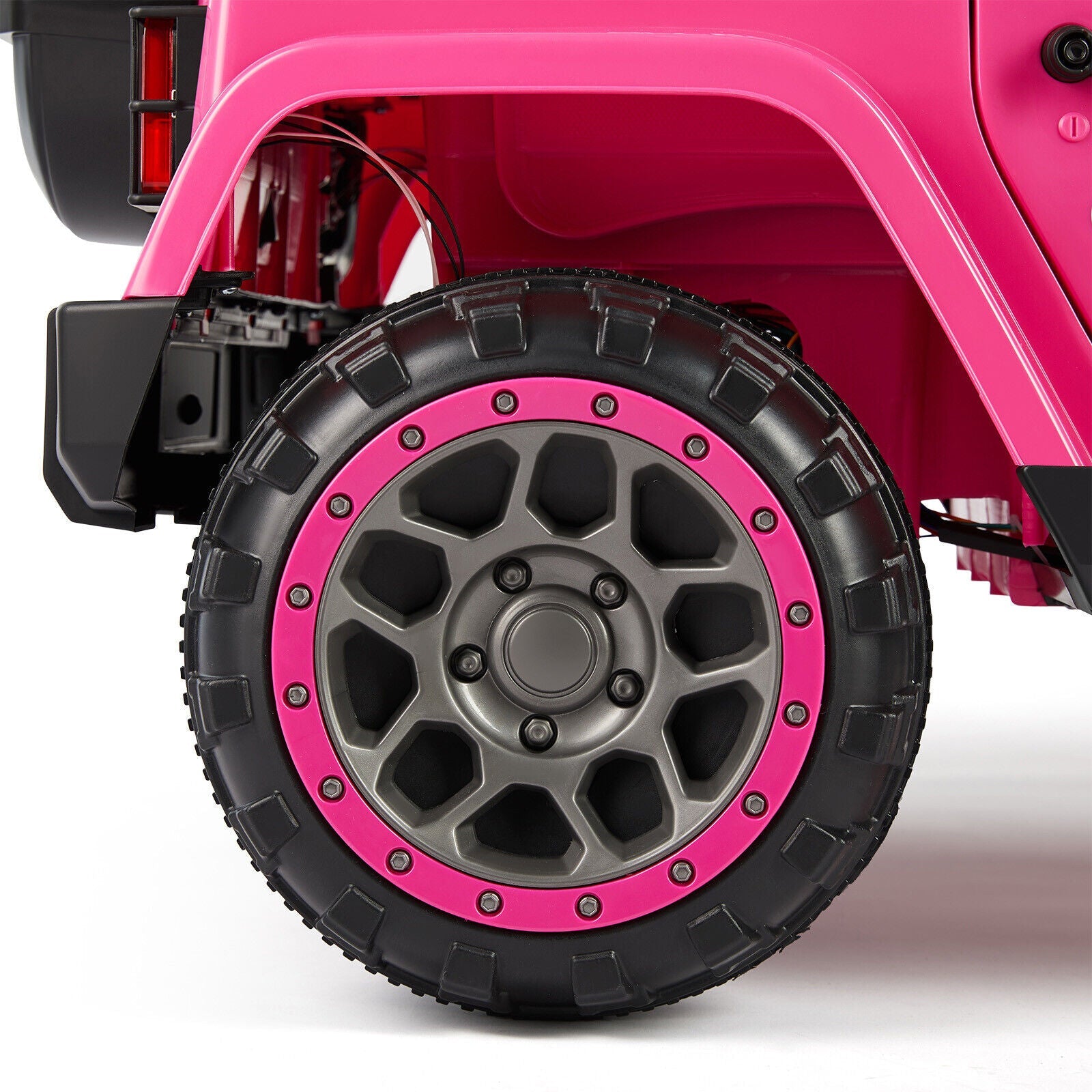 Electric 12V Pink Kids Ride On Jeep with USB, LED, Bluetooth, and RC Control