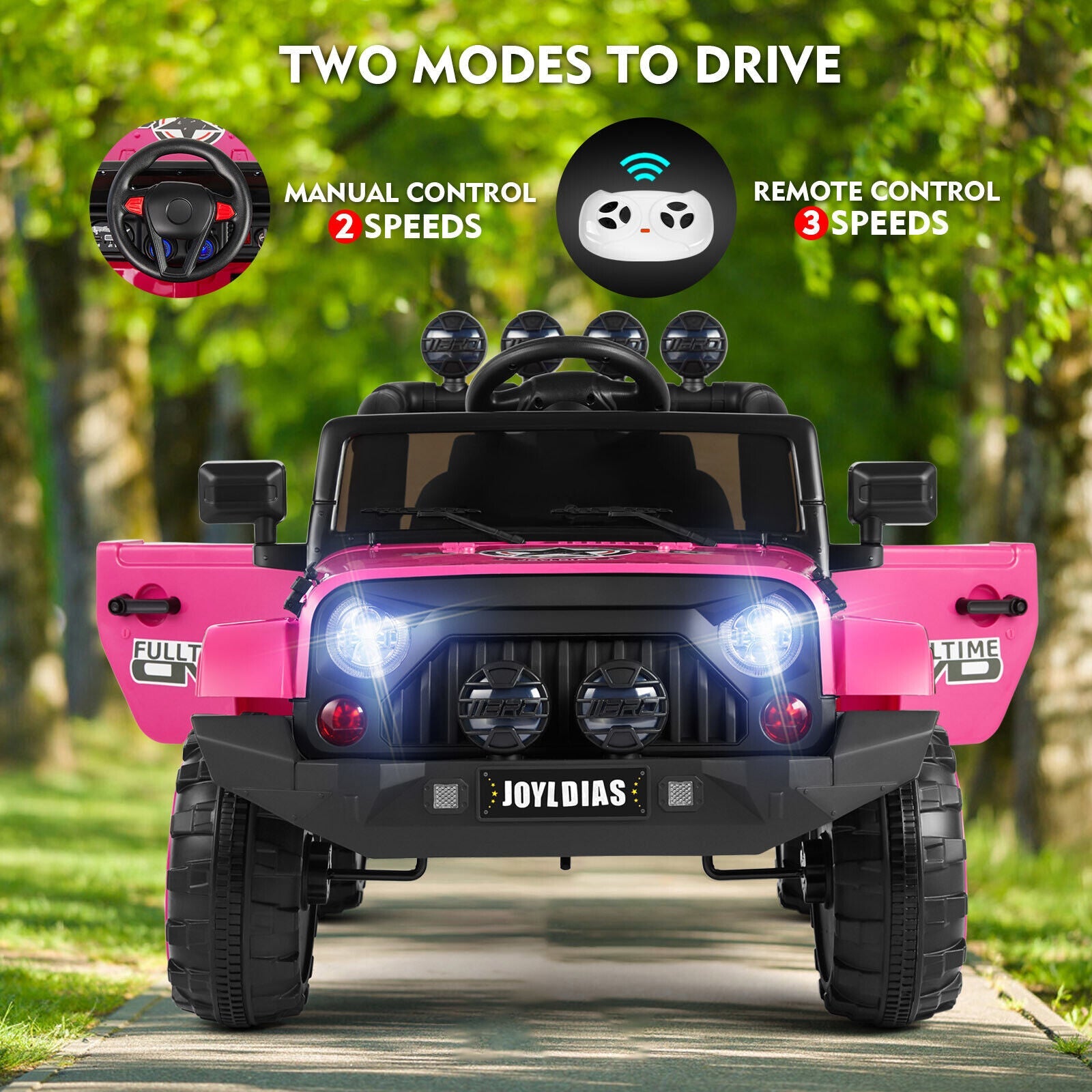 12V Electric Toy Jeep for Kids with Remote Control, USB, and Bluetooth Connectivity