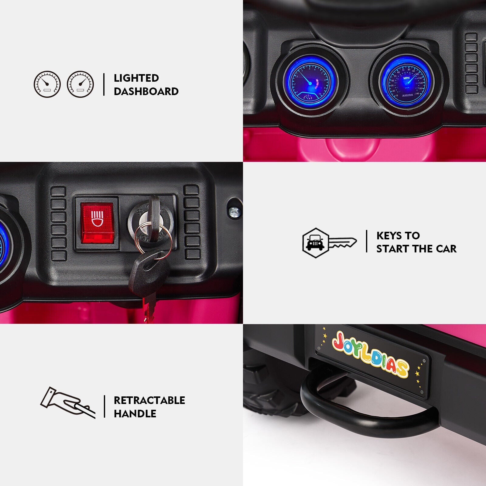 12V Electric Toy Jeep for Kids with Remote Control, USB, and Bluetooth Connectivity