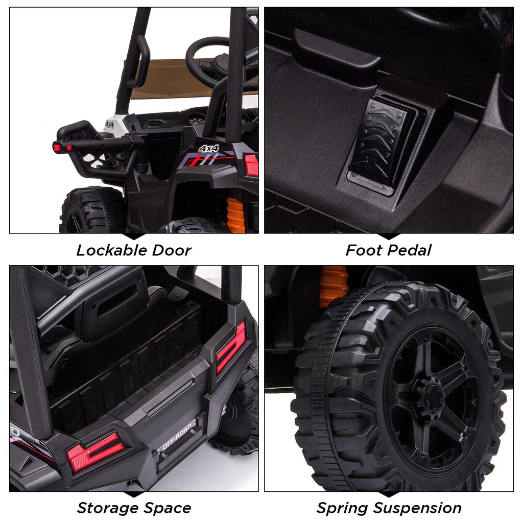 Electric 2-Seater Jeep for Kids with MP3 and LED Lights - 12V Battery Powered for Safe Fun!