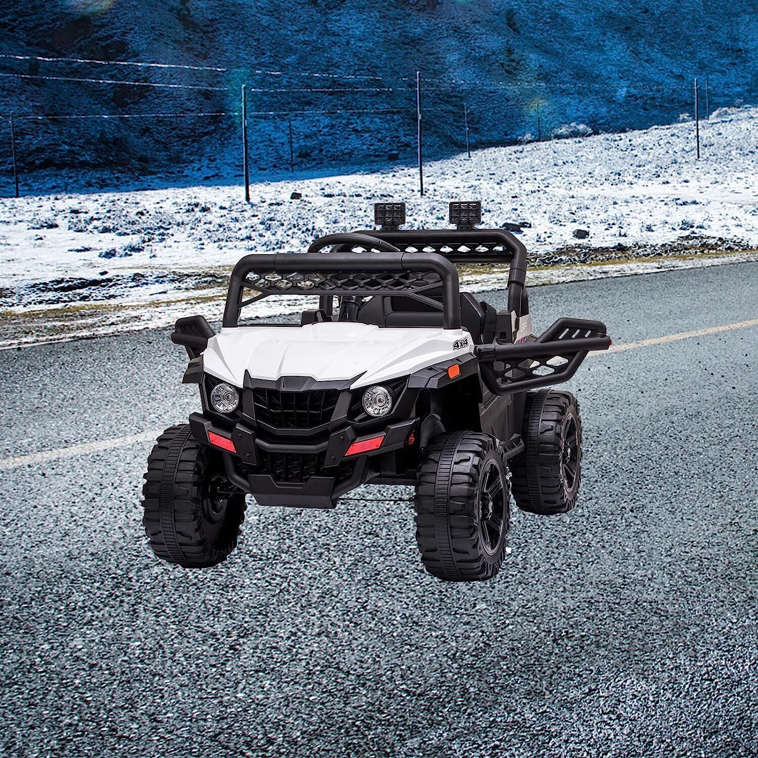 Electric 2-Seater Jeep for Kids with MP3 and LED Lights - 12V Battery Powered for Safe Fun!