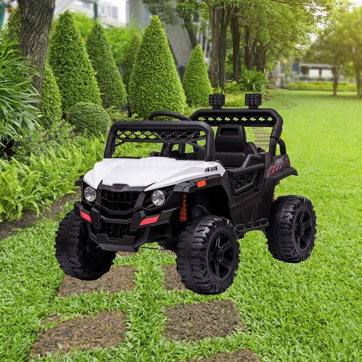 Electric 2-Seater Jeep for Kids with MP3 and LED Lights - 12V Battery Powered for Safe Fun!