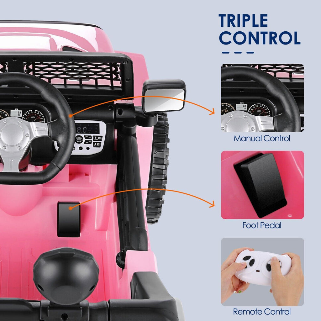 2-Seater Electric Ride-On Toy Truck with Bluetooth and MP3 for Kids (12V)