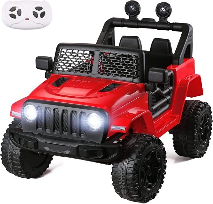 12V Electric Ride On Truck for Kids with 3 Speeds, Lights, Music, and Remote Control