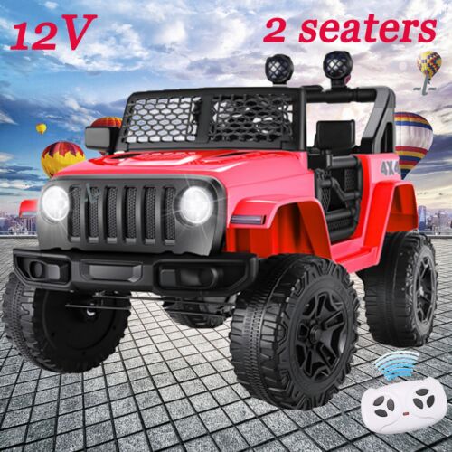 Electric 2 Seater Kids Ride On Car with Safety Belt, Remote Control, MP3 Player, and LED Lights