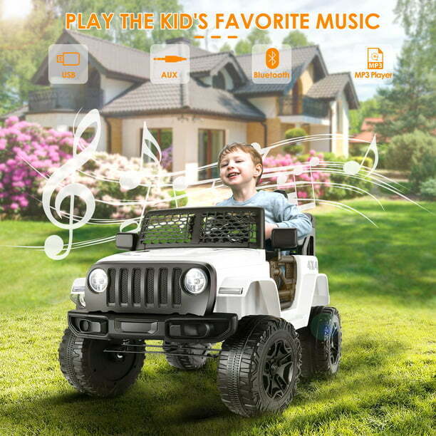 Premium 12V Electric Ride-On Truck with MP3, LED Lights, Remote Control, and 2 Seats for Kids