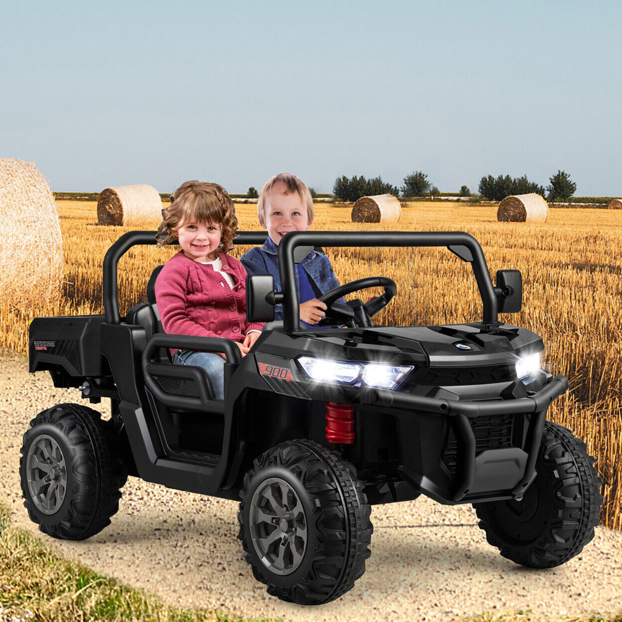 Electric 2 Seater UTV Dump Truck with Remote Control and Dump Bed