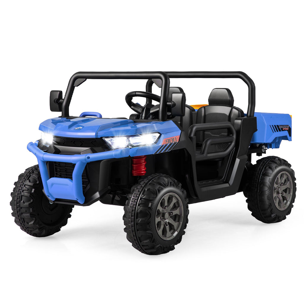 Electric 2 Seater UTV Dump Truck with Remote Control and Functional Dump Bed