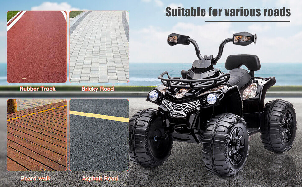 Electric 2-Speed Kids ATV Quad Car with MP3 and LED Lights - Perfect Gift for Kids!