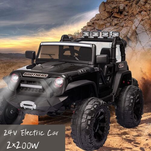 Electric 24V Battery-Powered Kids Ride On Jeep with USB, Bluetooth, and Remote Control