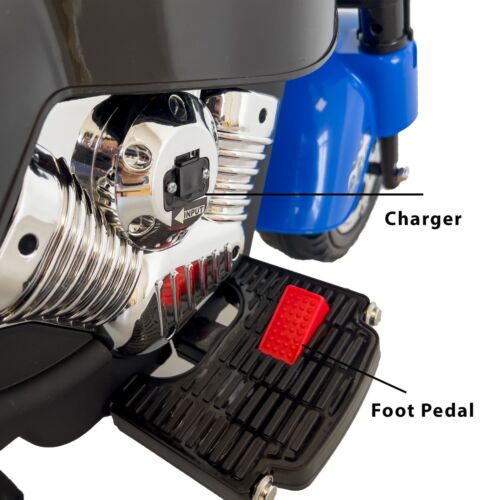 12V Electric Kids Dirt Bike with Training Wheels - Blue Motorbike for Young Riders