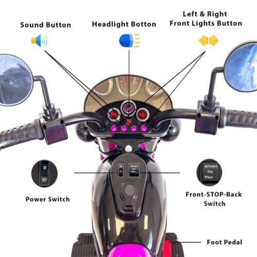12V Electric Kids Dirt Bike with Training Wheels - Blue Motorbike for Young Riders