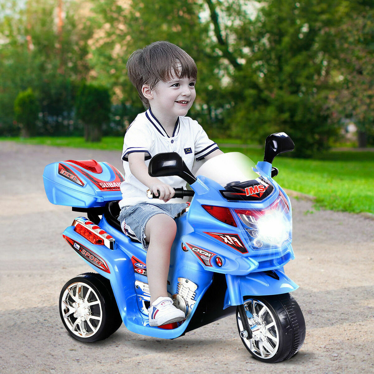 Electric 3-Wheel Motorcycle for Kids - 6V Battery Powered Ride-On Bike