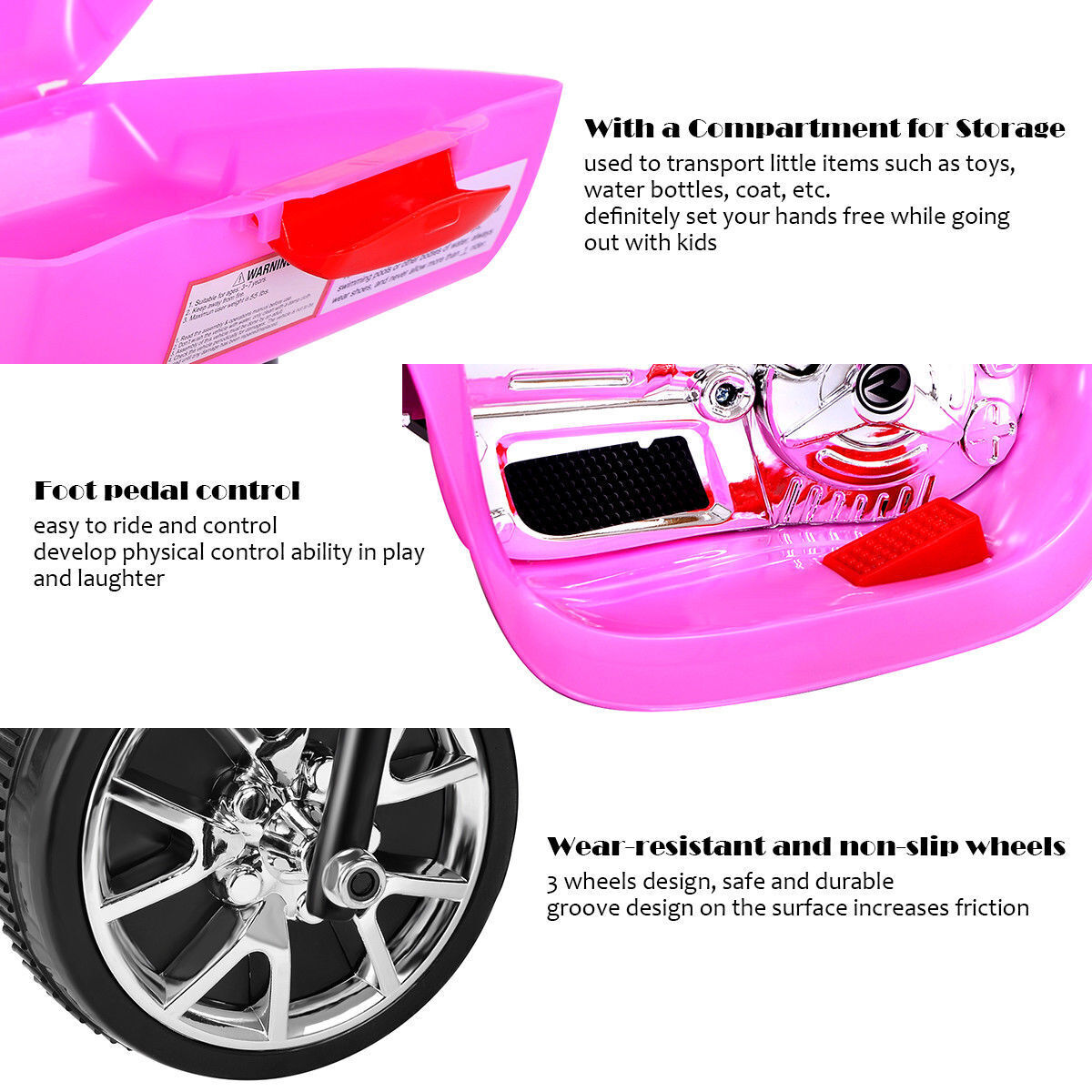 Electric 3-Wheel Motorcycle for Kids - Battery Powered Ride-On Toy Bike