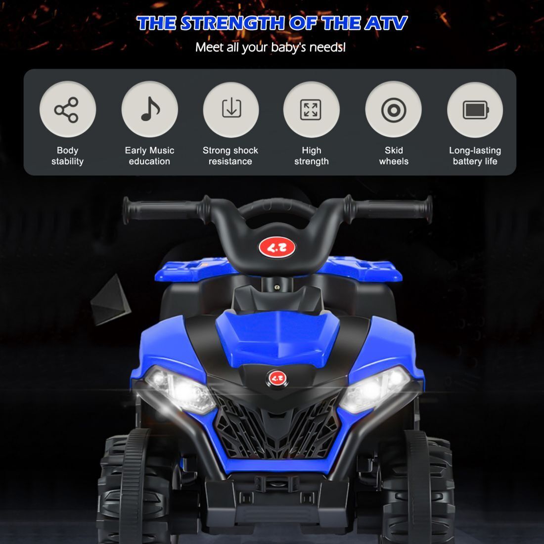 Electric 4-Wheel Beach Buggy for Kids with Forward/Reverse Switch - 6V ATV