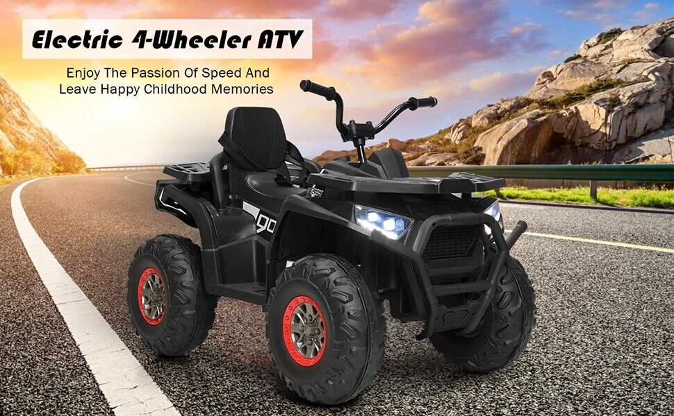 Electric 4-Wheeler ATV for Kids with 2 Speeds and LED Lights