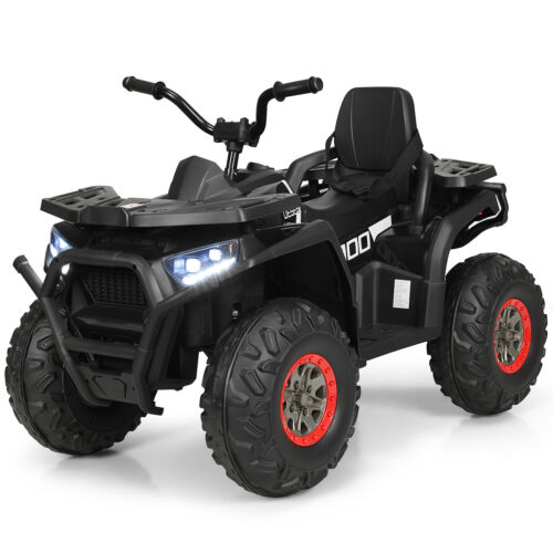 Electric 4-Wheeler ATV Quad for Kids with 2 Speeds, Music, and Lights - Black