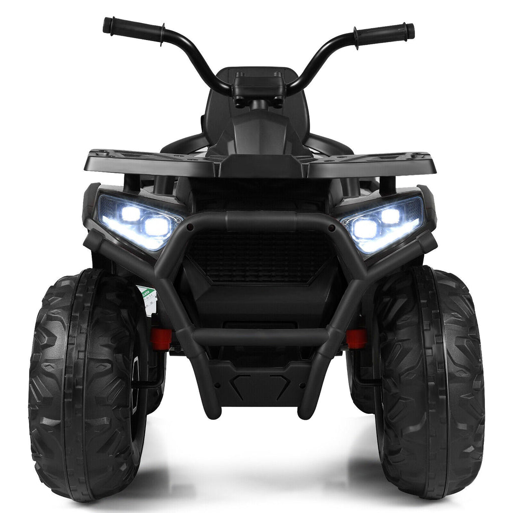 Electric 4-Wheeler ATV Quad for Kids with 2 Speeds, Music, and Lights - Black