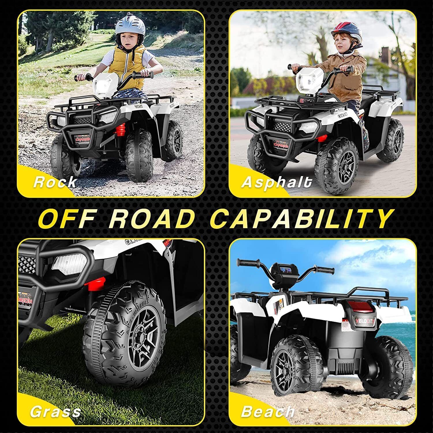 Electric 4-Wheeler ATV Quad for Kids with LED Lights - 12V Ride-On Car Toy