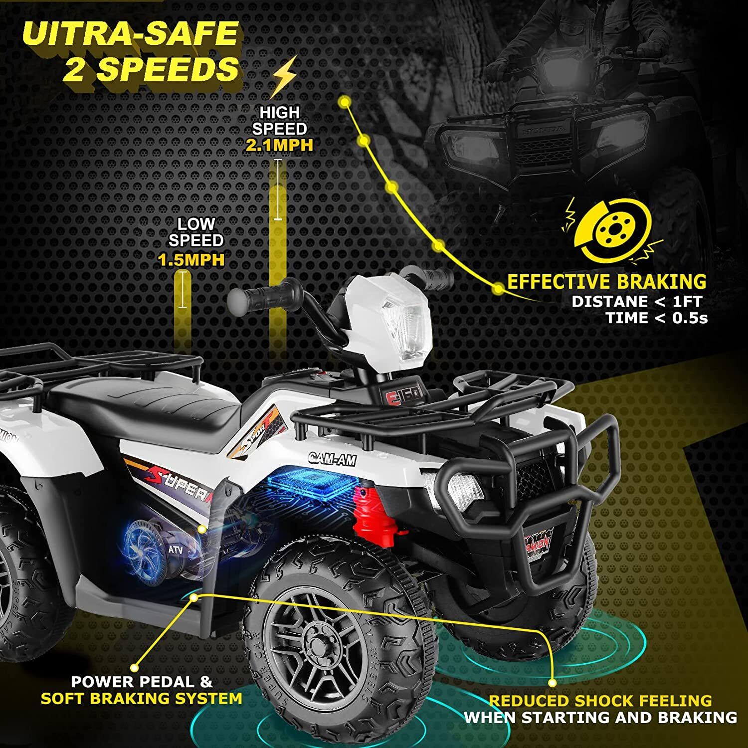 Electric ATV Ride-On Car for Kids Ages 3-7 - 12V 4-Wheel Fun!