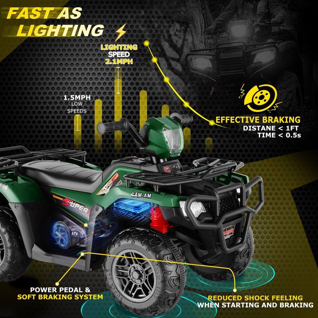 Electric 4-Wheeler ATV Quad for Kids with LED Lights, USB and MP3 Player - Suitable for Boys and Girls Alike!