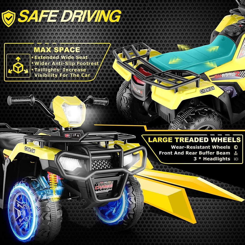 Electric 4-Wheeler ATV Quad for Kids with LED Lights, USB and MP3 Player - Suitable for Girls and Boys Aged 4-6 Years