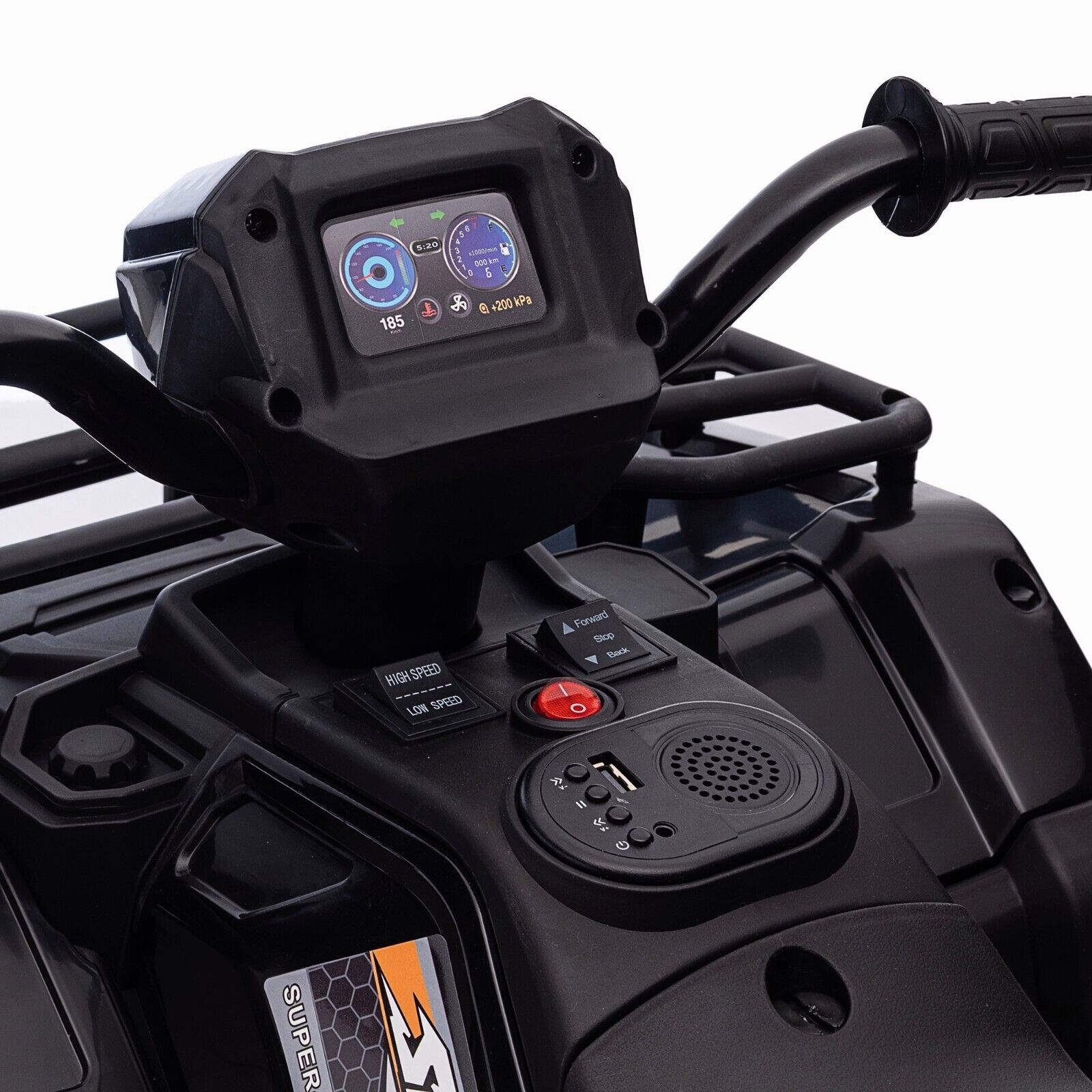 Electric 4-Wheeler ATV Quad for Kids with LED Lights, USB/MP3 Music Player