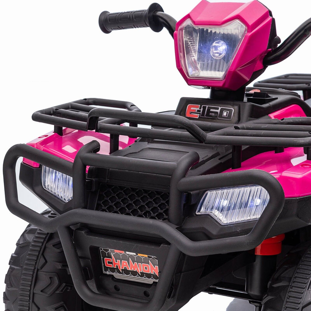 Kids 12V ATV with AUX & USB, Music & LED Lights - Battery-Powered 4 Wheeler