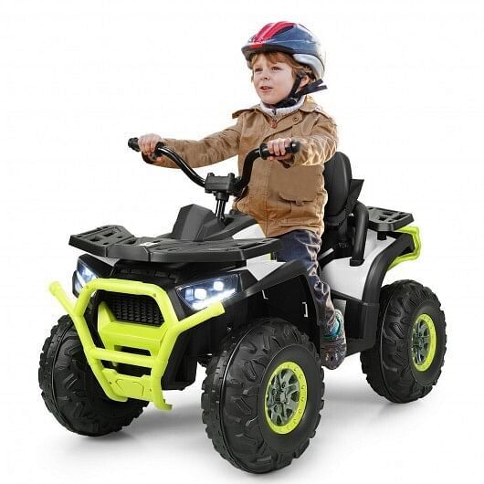 Electric 4-Wheeler ATV Quad for Kids with MP3 and LED Lights in White