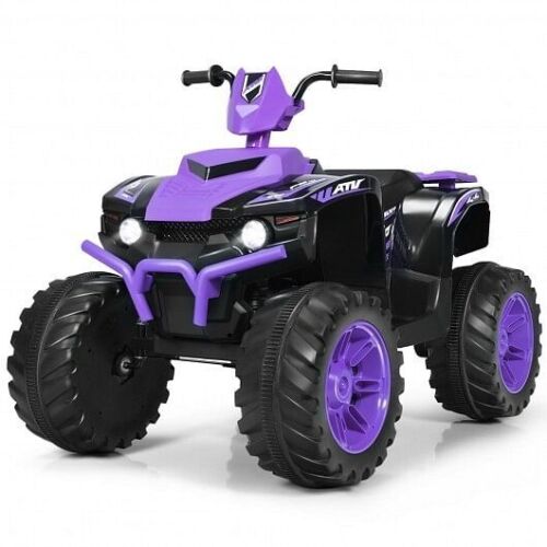 Electric 4-Wheeler ATV Quad Ride On Car for Kids - Purple with LED Light