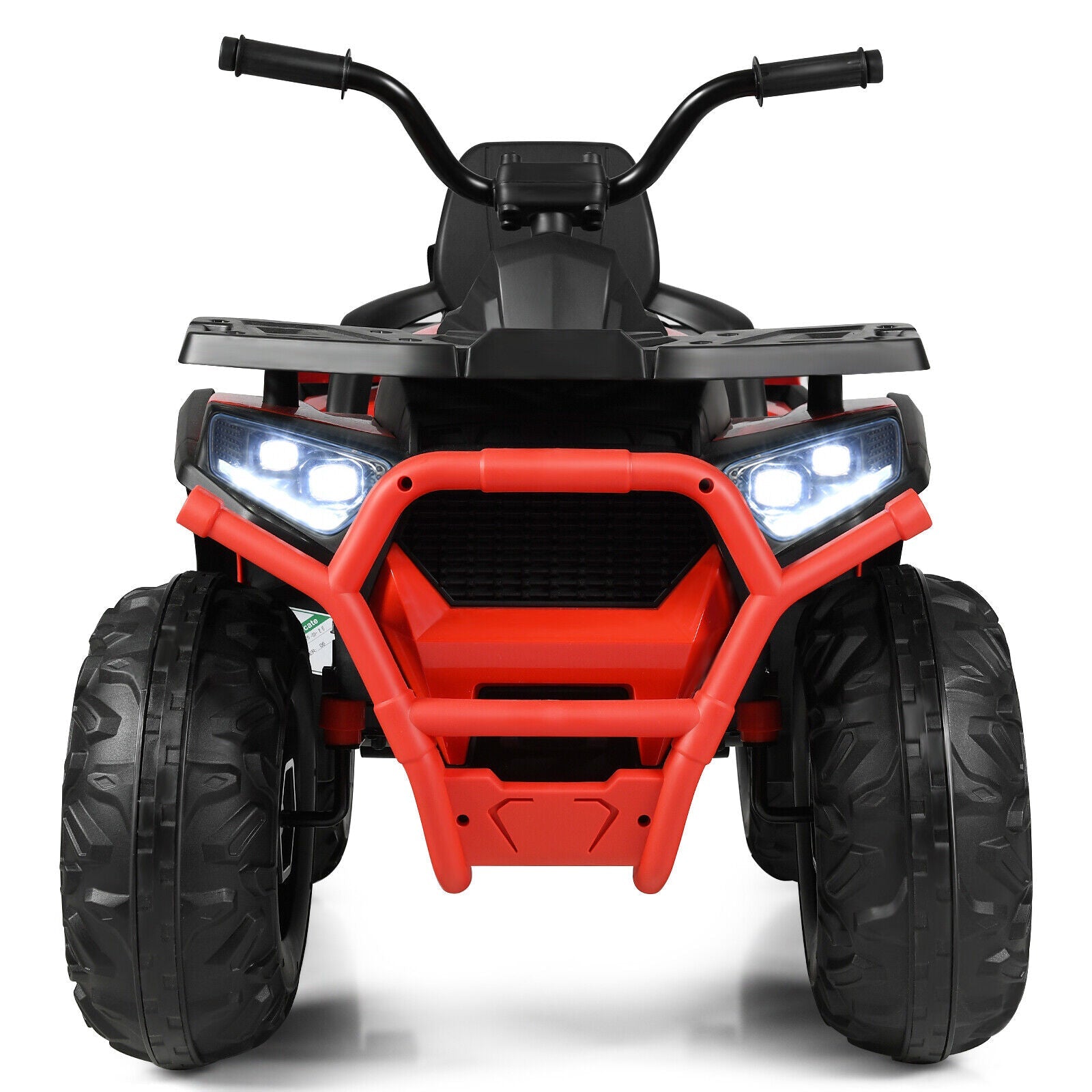 Electric 4-Wheeler ATV Quad Ride On Car for Kids with LED Lights - Red, 12V