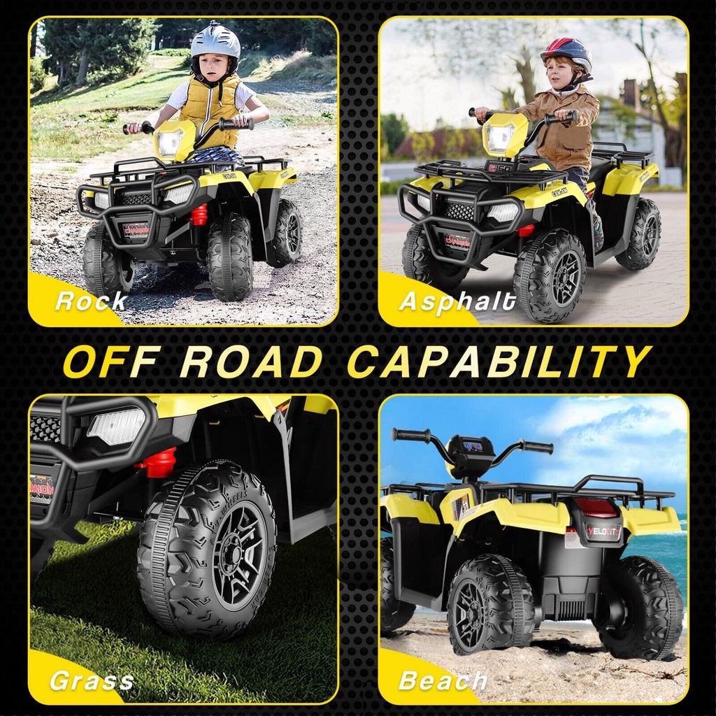 Electric 4-Wheeler ATV for Kids with AUX and USB Ports - 12V Ride-On Quad Car