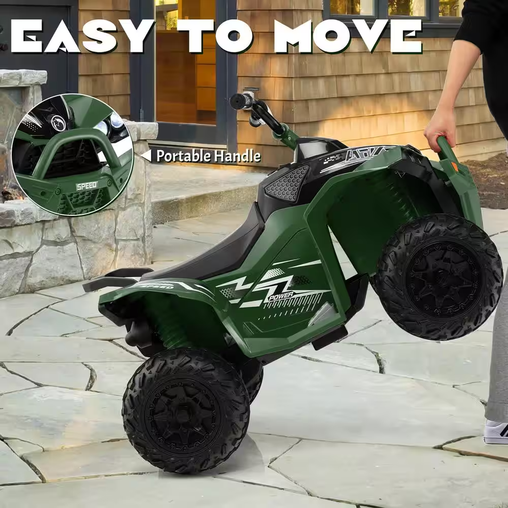 Electric 4 Wheeler Quad Car for Kids with MP3 Player and Lights - 12V Battery Powered ATV Ride-On