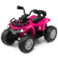 Electric 4-Wheeler Quad for Kids with 2 Speeds, Mp3 Player, and Headlights - Pink