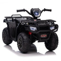 Electric 4-Wheeler Quad for Kids with MP3 & Headlights - 2 Speeds, 12V, Black