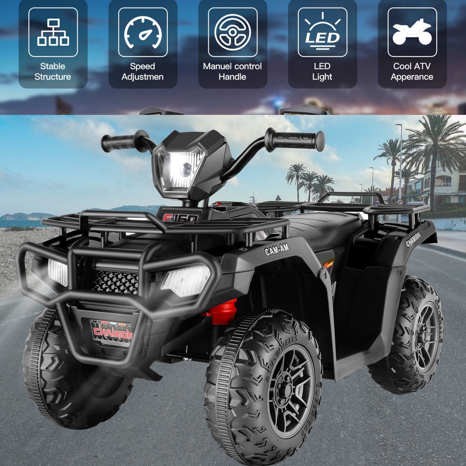Electric Kids ATV 4-Wheeler with 12V Battery, USB and AUX Ports