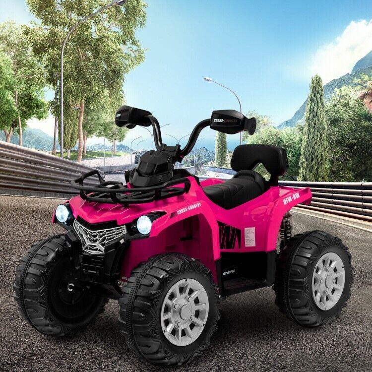 Electric 4-Wheeler Ride On ATV Quad for Kids with MP3 and Headlight in Pink