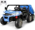 Electric 4WD UTV Dump Truck Car for Kids with 2 Seats and Dump Bed - 24V Toy Vehicle