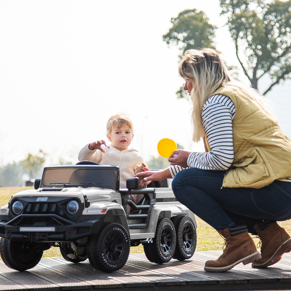 Electric 6-Wheel 24V Kids Ride On Car Truck with MP3, USB, LED Lights, and Remote Control