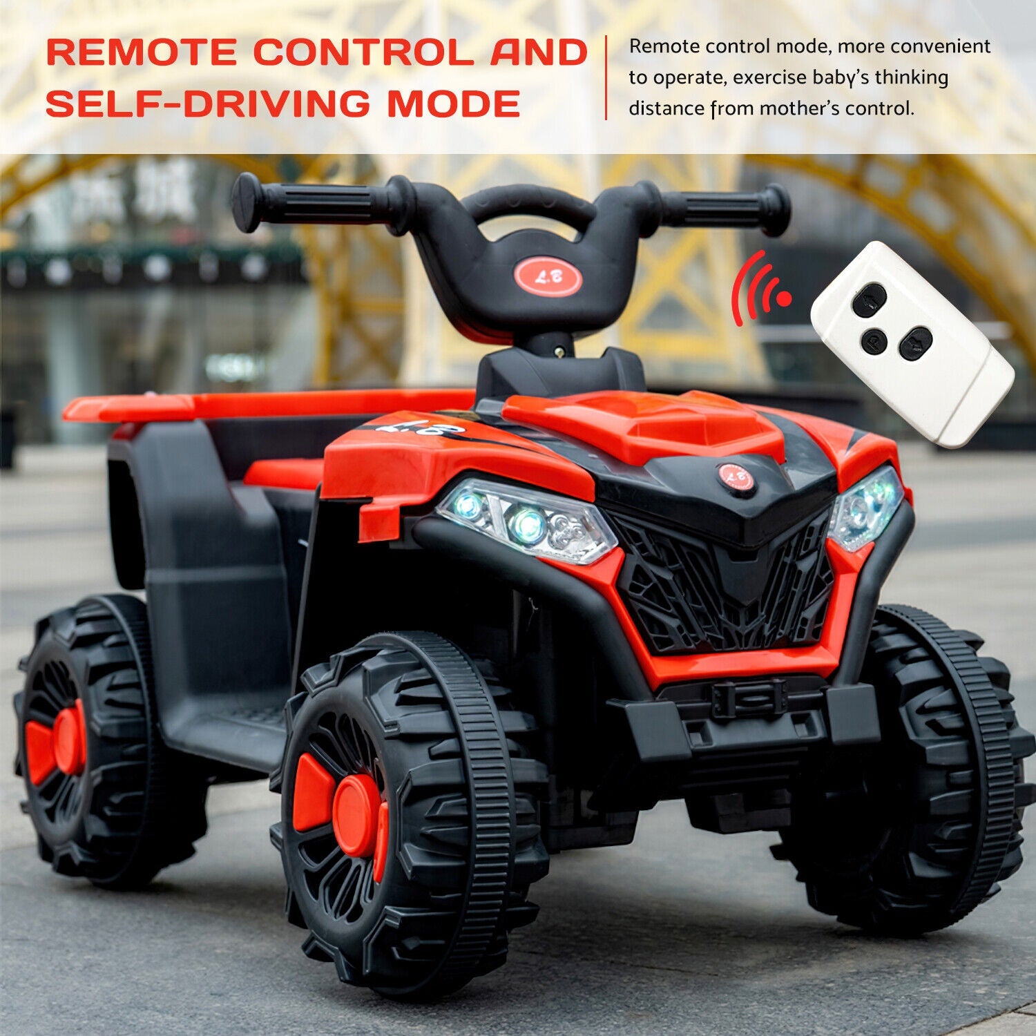 Electric 6V ATV 4-Wheeled Beach Ride-On Car for Kids - Battery Powered Toy for Christmas Gift
