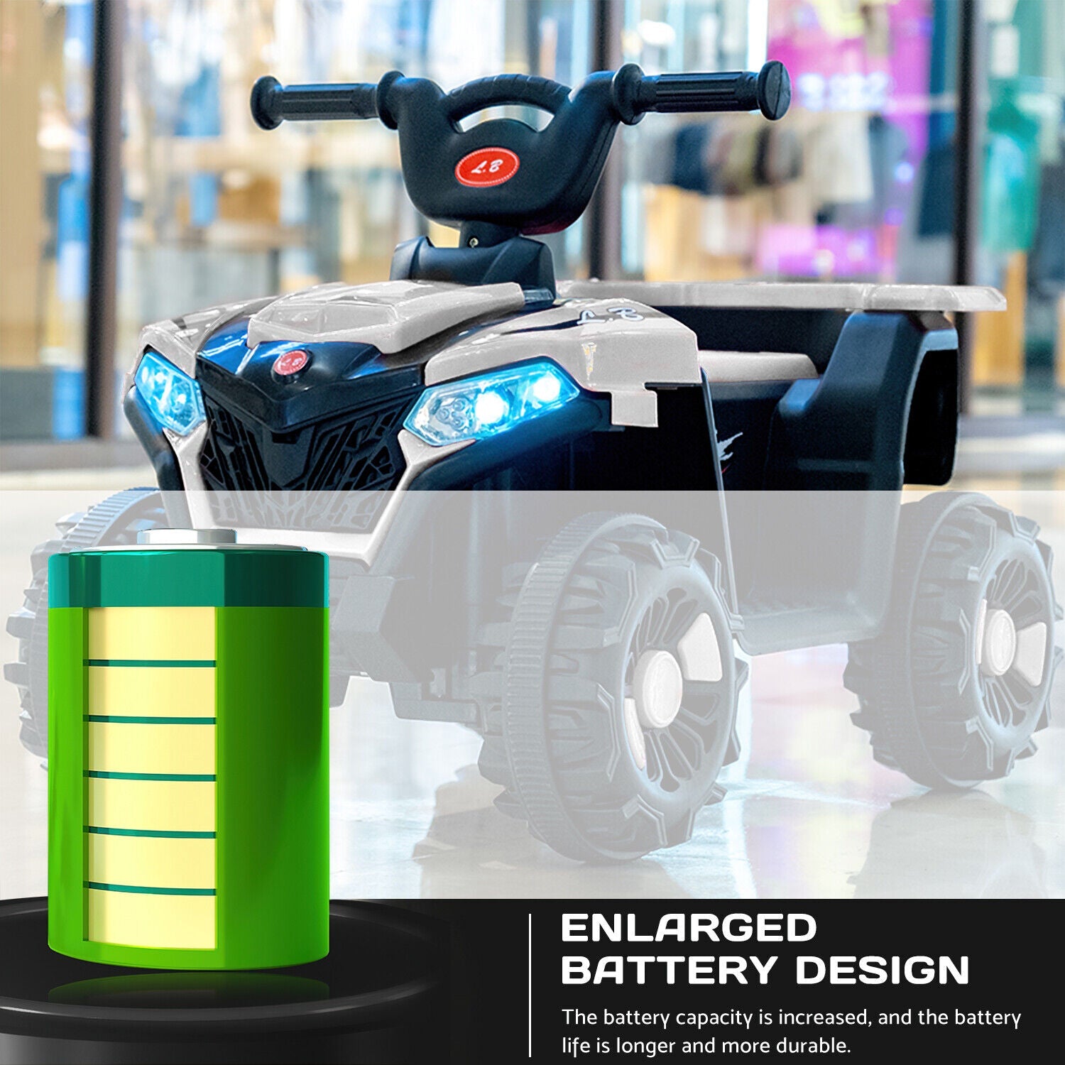 Electric 6V ATV 4-Wheeled Beach Ride-On Car for Kids - Battery Powered Toy for Christmas Gift