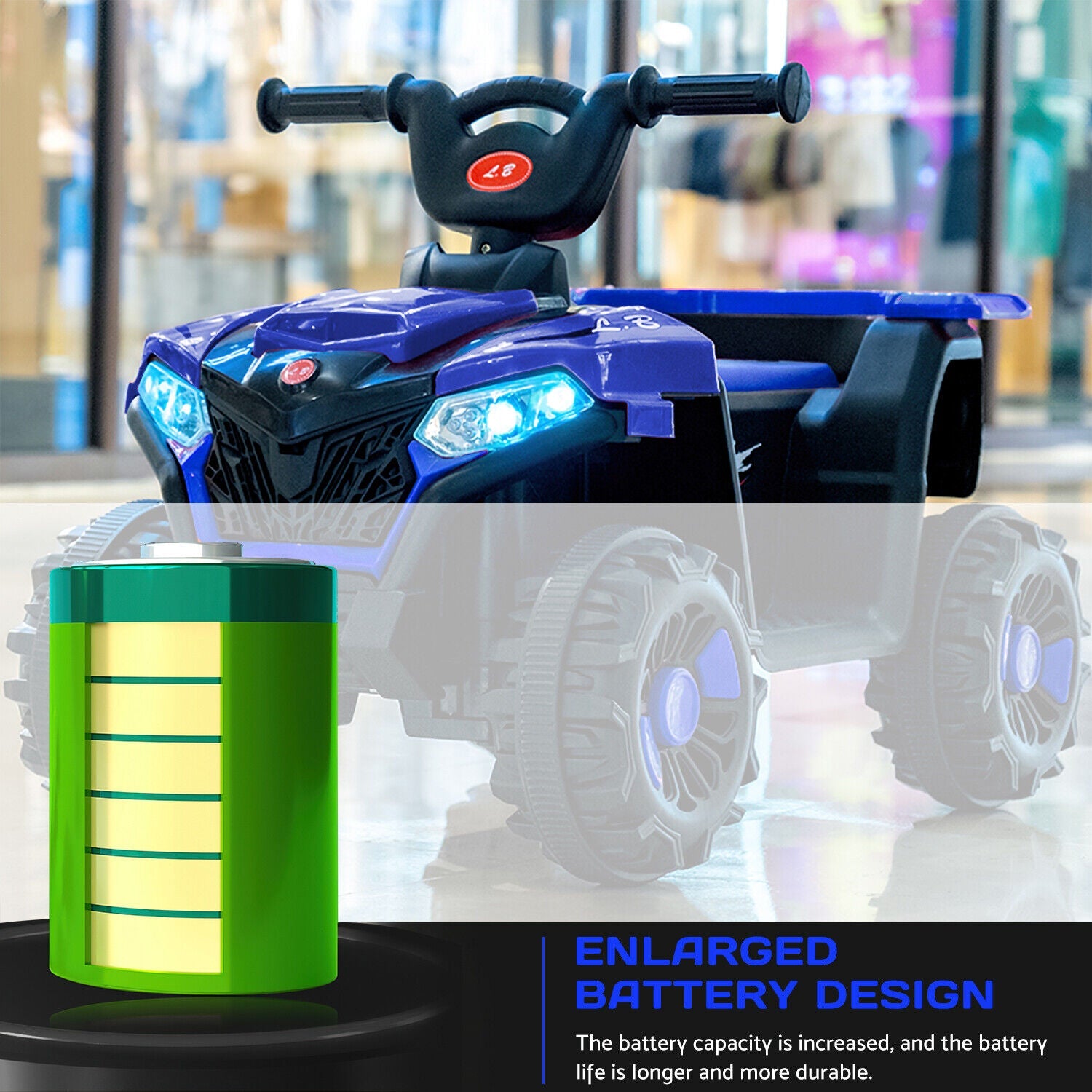Electric 6V ATV 4-Wheeled Beach Ride-On Car for Kids - Battery Powered Toy for Christmas Gift