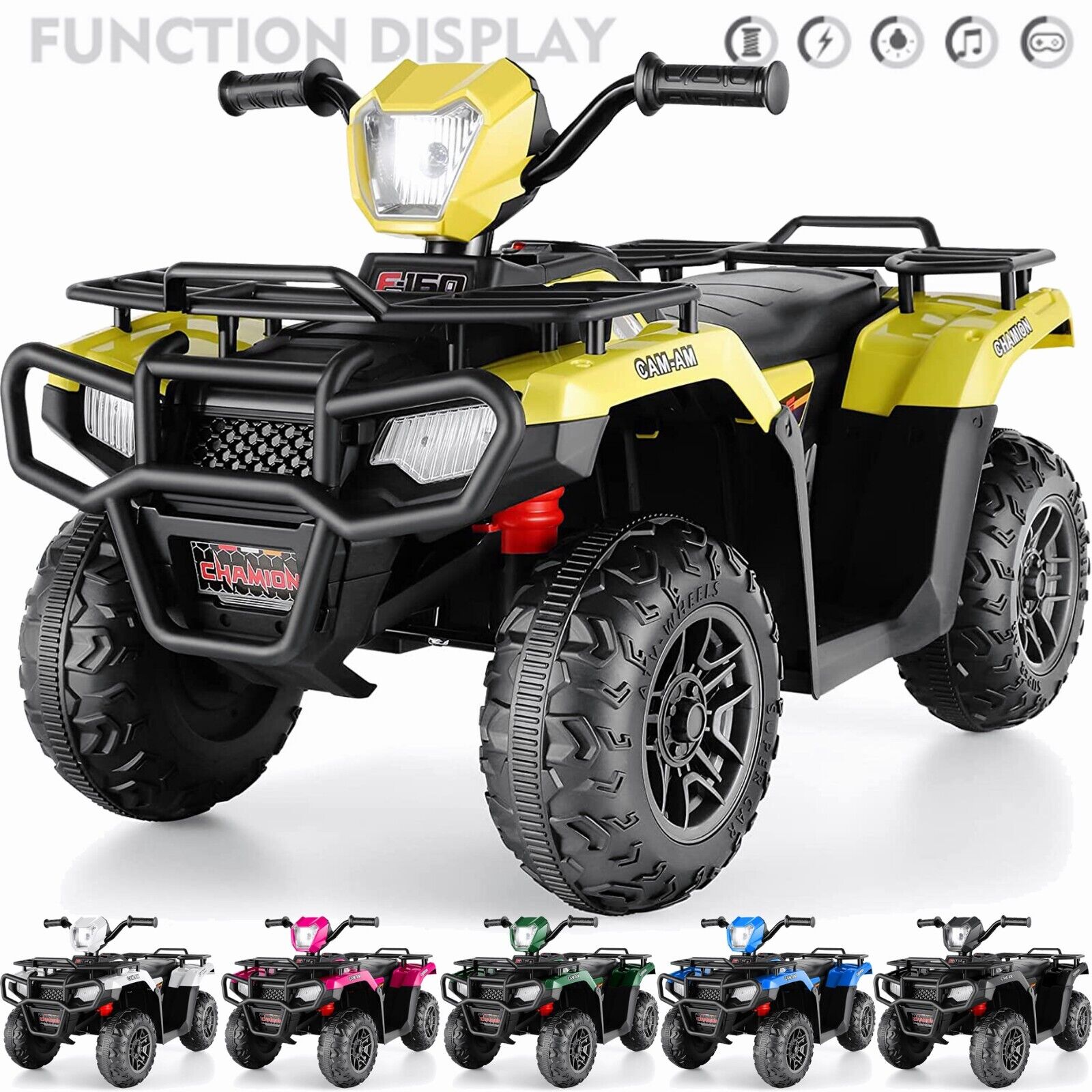 Electric 4-Wheeler ATV Car for Kids with LED Lights, USB MP3, and Realistic Design