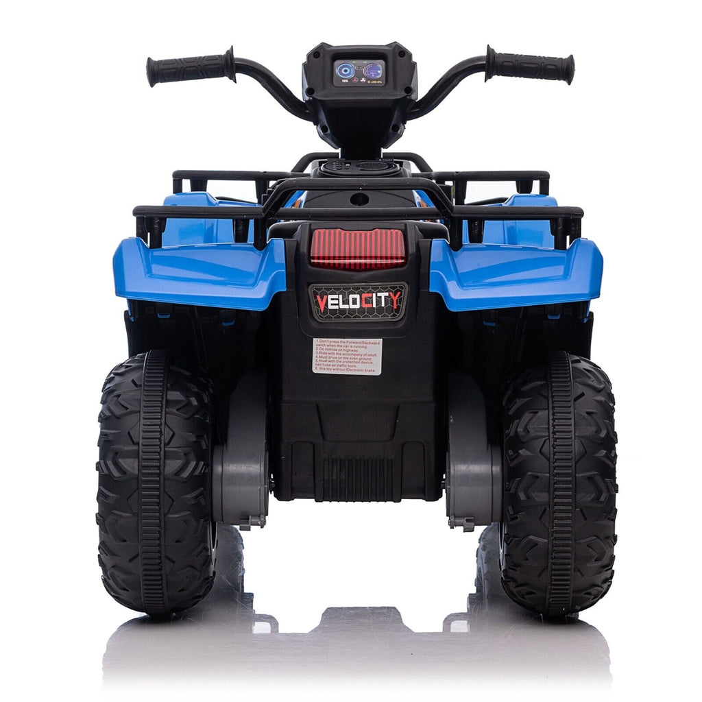 Electric ATV 4-Wheeler Quad Car Toy for Kids with MP3 Player - Blue