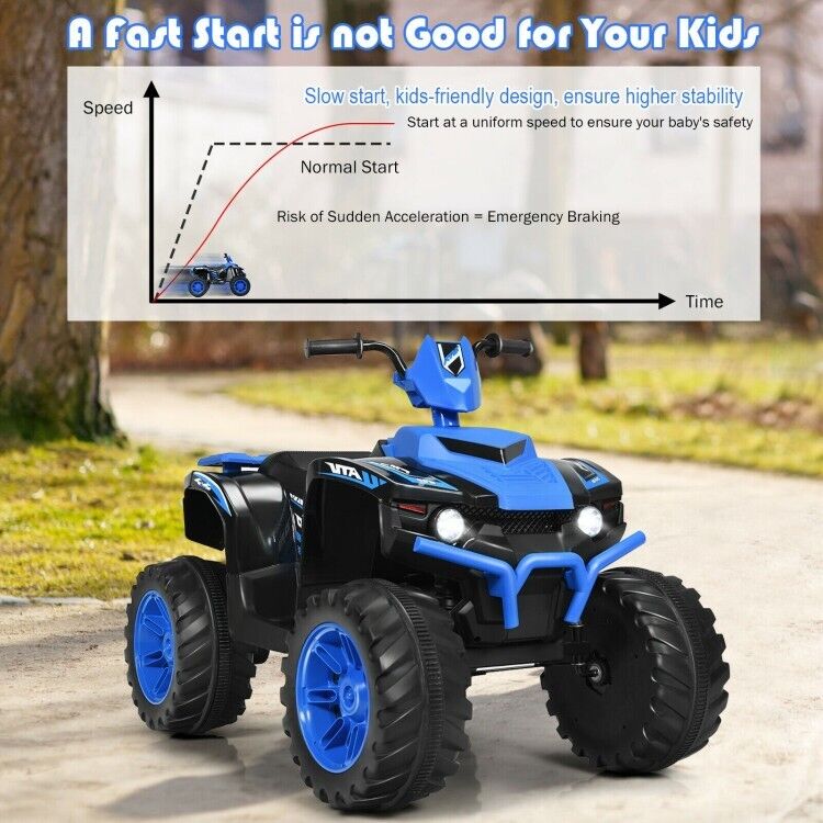 Electric ATV for Kids with LED Lights and Durable Treaded Tires - 12V